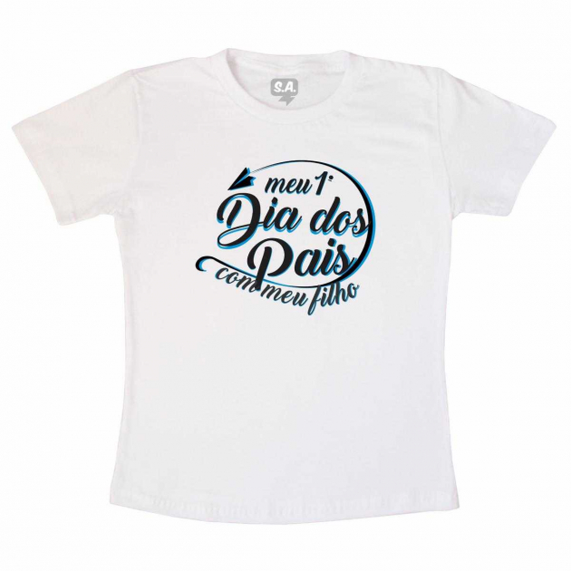 Camiseta - Primeiro Dia Dos Pais Com Meu Filho - Azul 