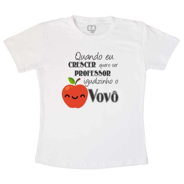 Camiseta Quando eu crescer quero ser professor igualzinho o vovô