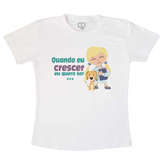 Camiseta Quando eu crescer quero ser veterinária