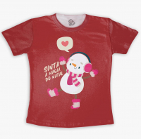 Camiseta Vermelha  Infantil Sinta A Magia Do Natal 