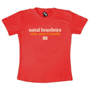 Camiseta Vermelha Natal Brasileiro: Calor , Amor e Família 