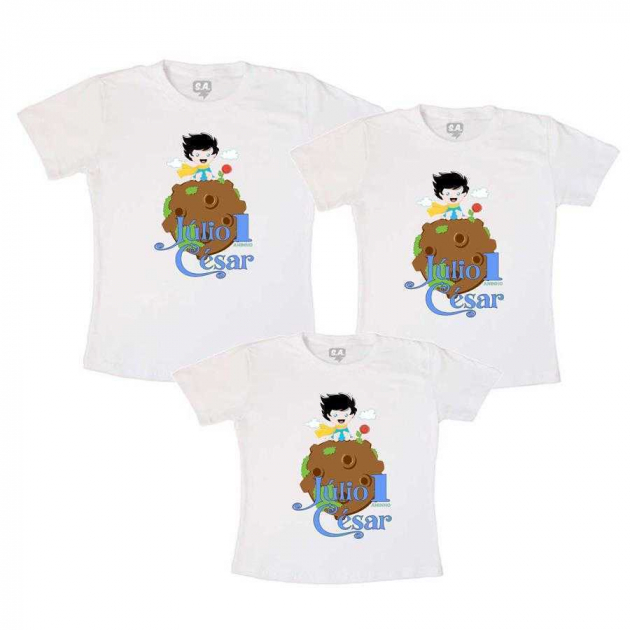 Camisetas Aniversário Pequeno Príncipe Moreno