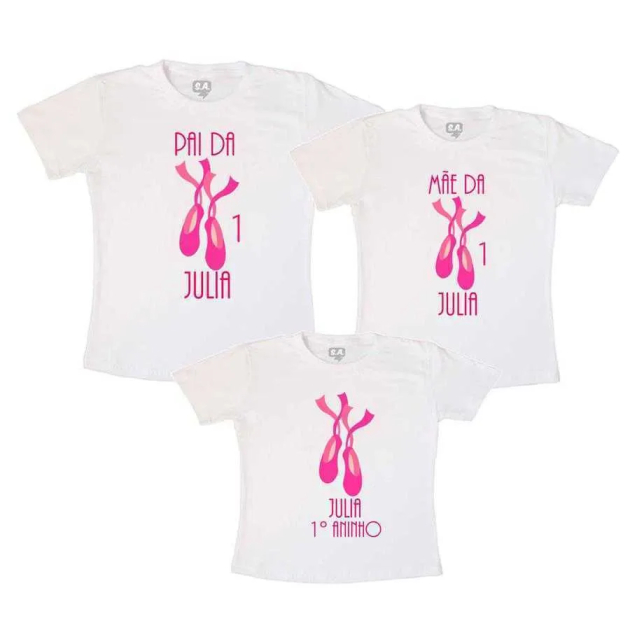 Camisetas Aniversário Sapatilha de Bailarina