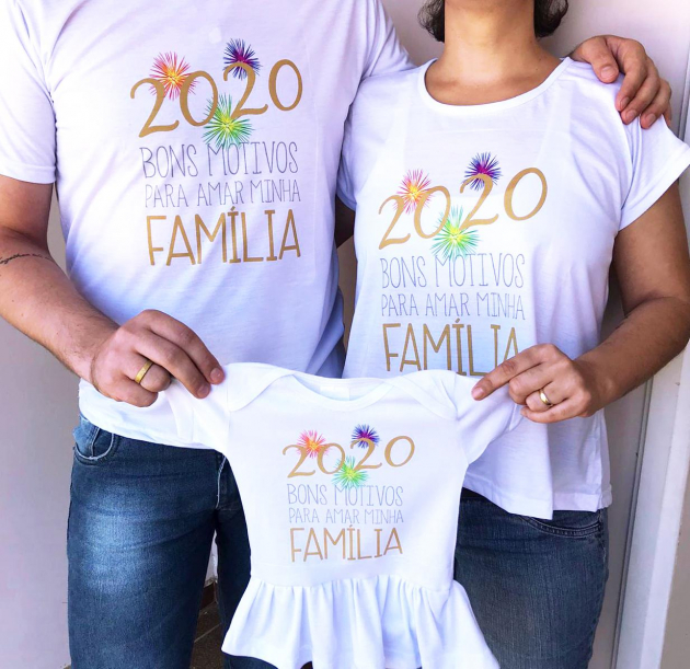 Camisetas Kit Família  2020 Bons Motivos Para Amar Minha Família 