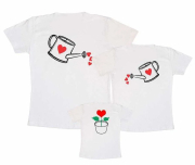 Camisetas Kit Família Pai Mãe Filho - Regando Amor 