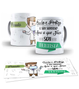 Caneca De Porcelana Estampa Personalizada Com Nome Dentista 