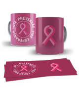 Caneca De Porcelana Outubro Rosa Luta Prevenção Vida Esperança 