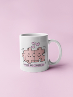 Caneca Dia Dos Namorados Quebra Cabeça Rosa Você Me Completa