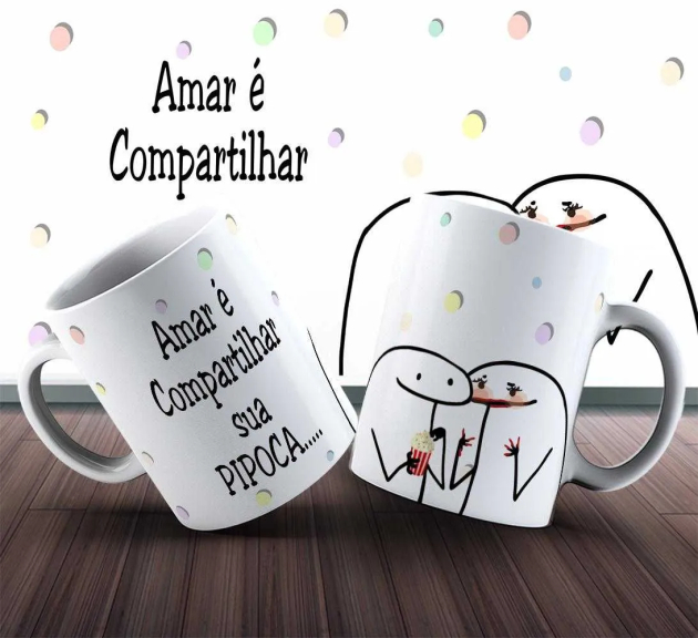 Caneca Flork Amar É Compartilhar Sua Pipoca