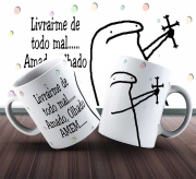 Caneca Flork Livrai-Me De Todo Mal Amado, Olhado, Amém