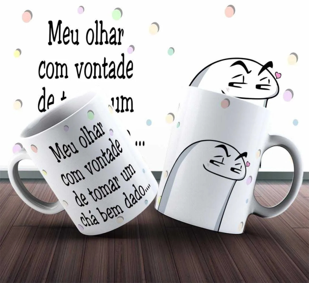 Caneca Flork Meu Olhar Com Vontade De Tomar Um Chá Bem Dado