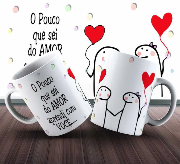 Caneca Flork O Pouco Que Sei Do Amor Aprendi Com Você....