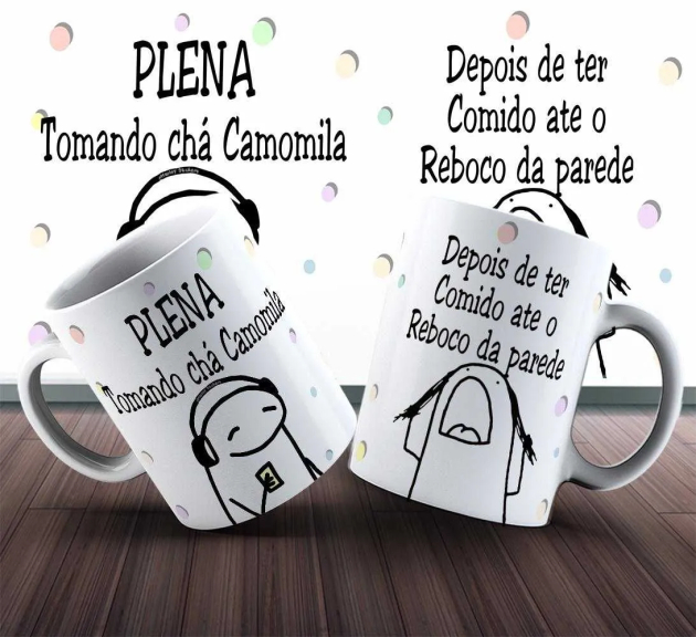 Caneca Flork Plena Tomando Chá De Camomila