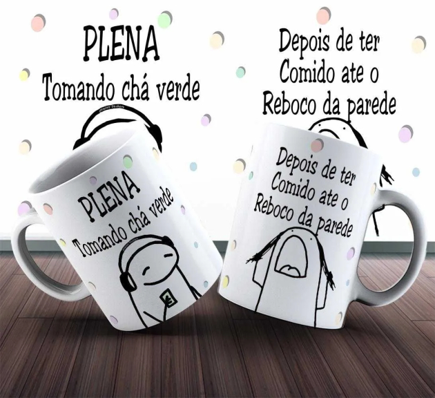 Caneca  Flork Plena Tomando Chá Verde