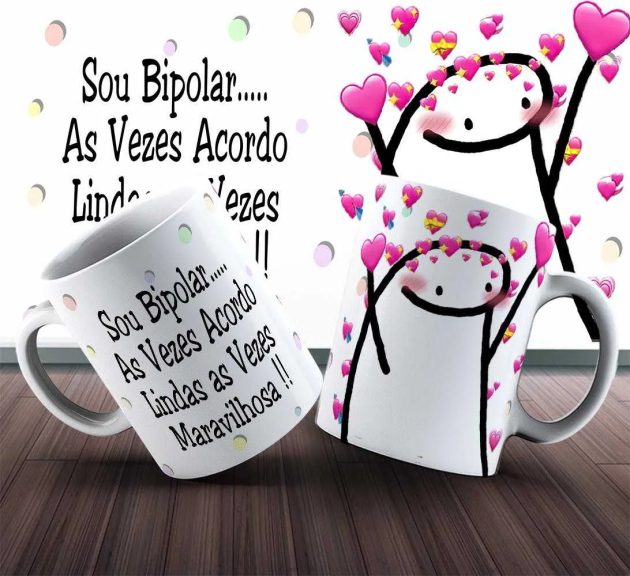 Caneca Flork Sou Bipolar As Vezes Acordo Linda, As Vezes  Maravilhosa