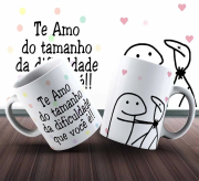 Caneca Flork Te Amo Do Tamanho Da Dificuldade Que Você É