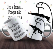 Caneca Flork Uso A Ironia Porque Eu Não Posso Usar A Metralhadora