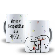 Caneca Flork Amar é Compartilhar Sua Pipoca 