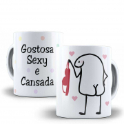 Caneca Flork Divertida Gostosa, Sexy E Cansada 