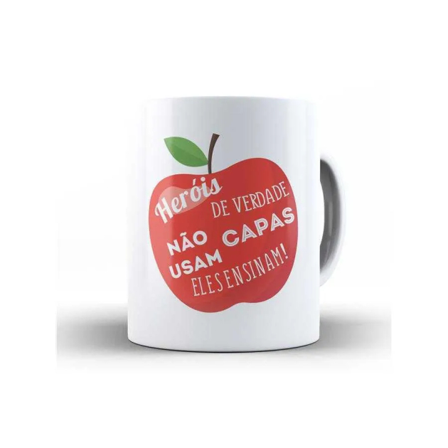 Caneca Heróis de Verdade Não Usam Capa Eles Ensinam