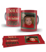 Caneca Natal com Foto  Sou o Presente da Minha Dinda 