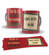 Caneca Natal com Foto  Sou o Presente da Minha Dinda 