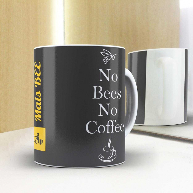 Caneca No Bees No Coffee - Preta
