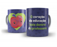 Caneca Personalizada  Dia Dos Professores  -  O Coração Da Educação Bate Dentro Da Professora 
