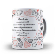 Caneca - Te Amo Mãe Com Frase 