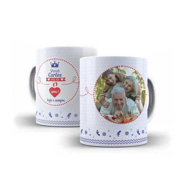 Caneca Vovô Com Nome E Foto