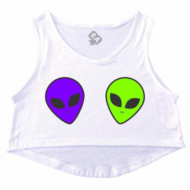 Cropped Alien Roxo E Verde