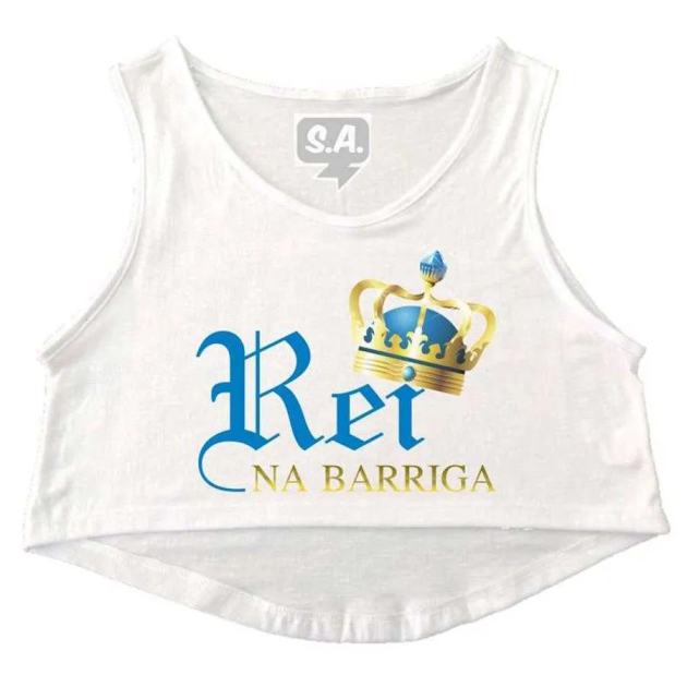 Cropped Gestante Rei Na Barriga