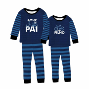 Kit Pijamas De Inverno Tal Pai Tal Filho Bicicleta