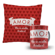 Kit Almofada Amor Não Se Escolhe,Acontece