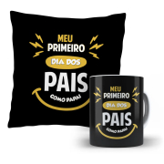 Kit Almofada e Caneca - 1° dia dos pais - Preto