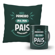 Kit Almofada e Caneca - 1° dia dos pais - Verde