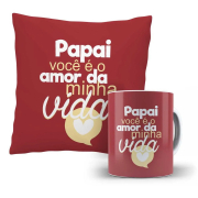 Kit Almofada E Caneca - Amor Da Minha Vida - Vermelho 