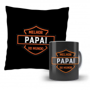 Kit Almofada E Caneca Dia Dos Pais Melhor Papai Do Mundo 