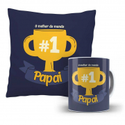 Kit Almofada E Caneca Dia Dos Pais O Melhor Do Mundo Papai Número 1 