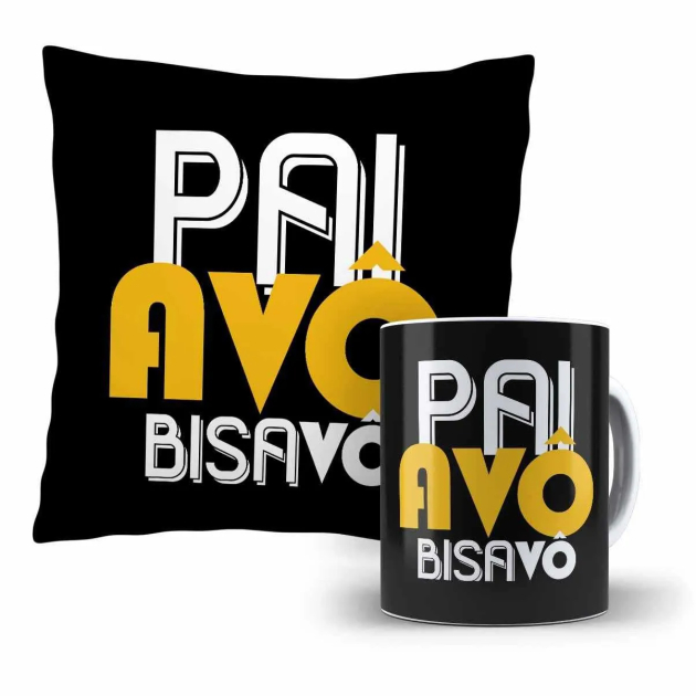 Kit Almofada E Caneca Dia dos Pais Pai Avô Bisavô