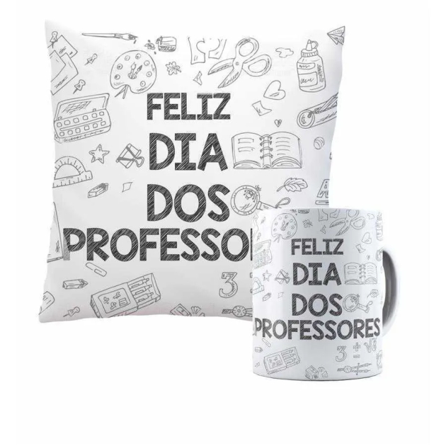 Kit Almofada e Caneca Feliz Dia dos Professores