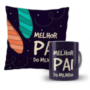 Kit Almofada E Caneca Melhor Pai do Mundo