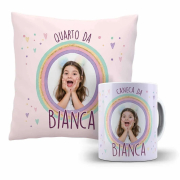 Kit Almofada e Caneca Personalizados Com Nome E Foto 