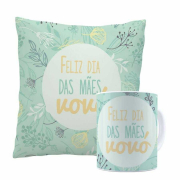 Kit Almofada Feliz Dia Das Mães Flores