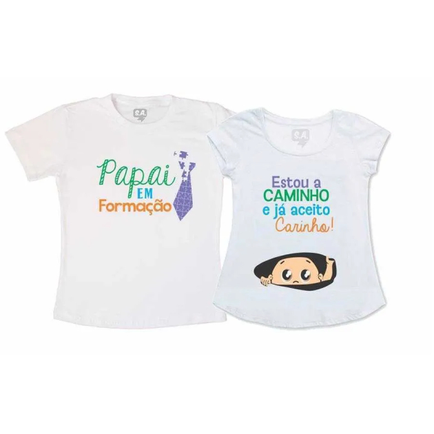 Kit Bata Gestante E Camiseta - Estou A Caminho