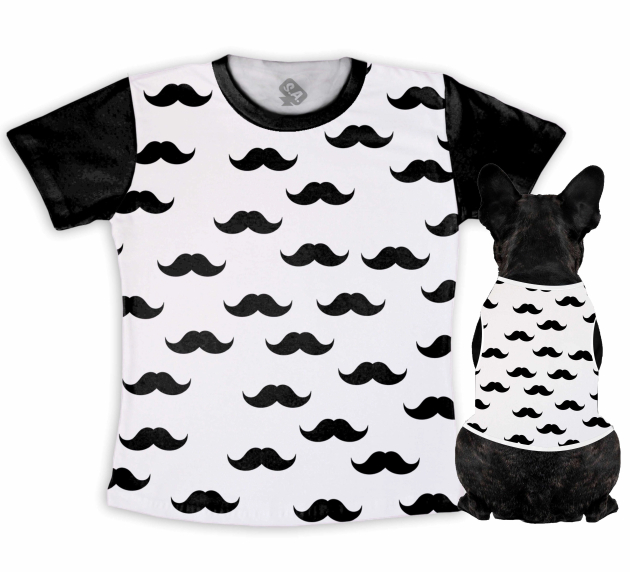 Kit Camiseta Dono + Body Pet Bigode