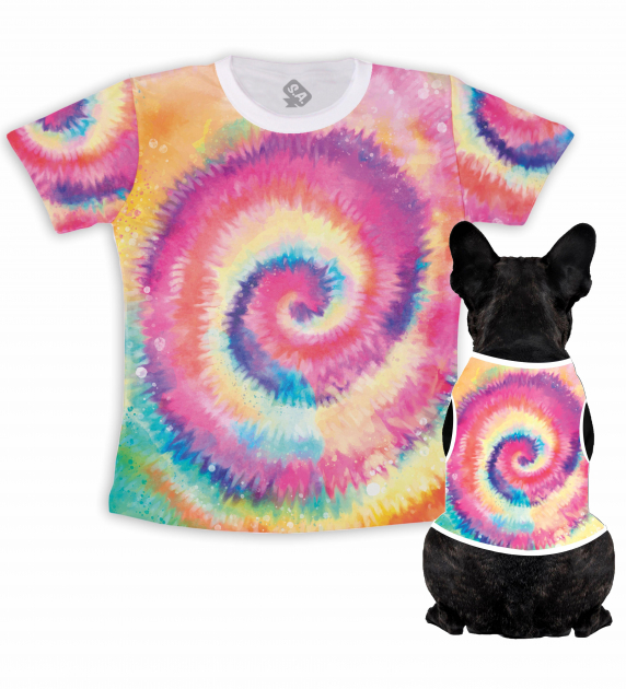 Kit Camiseta Dono   Body Pet Tie Dye