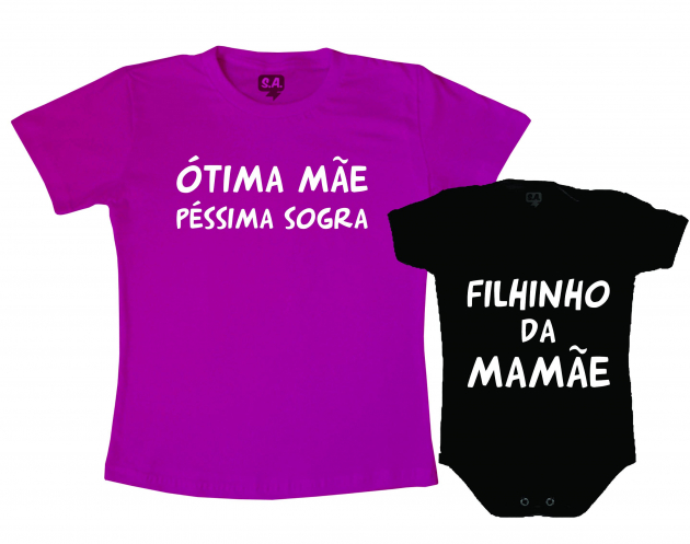 Kit Camiseta E Body Ótima Mãe Péssima Sogra