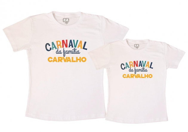 Kit Camisetas Carnaval Em Família Com Nome 