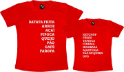 Kit Camisetas Casal Comidas